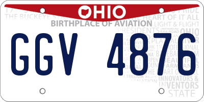 OH license plate GGV4876