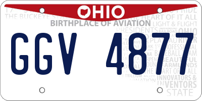OH license plate GGV4877