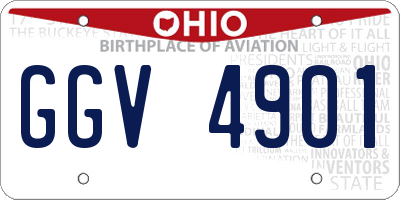 OH license plate GGV4901
