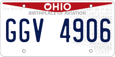 OH license plate GGV4906
