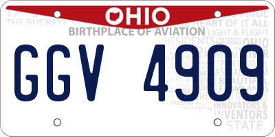 OH license plate GGV4909
