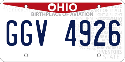 OH license plate GGV4926