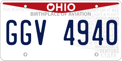 OH license plate GGV4940