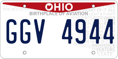 OH license plate GGV4944