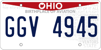 OH license plate GGV4945