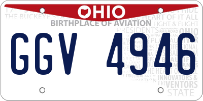 OH license plate GGV4946