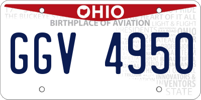 OH license plate GGV4950