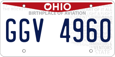 OH license plate GGV4960