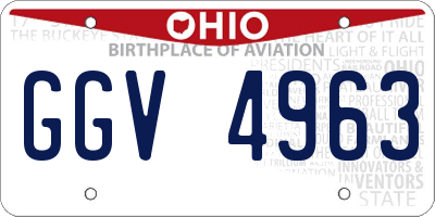 OH license plate GGV4963