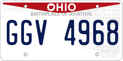 OH license plate GGV4968