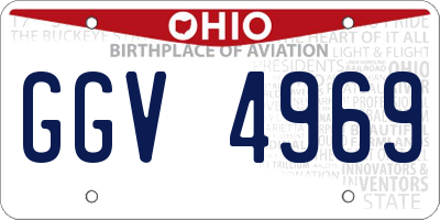 OH license plate GGV4969