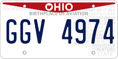 OH license plate GGV4974