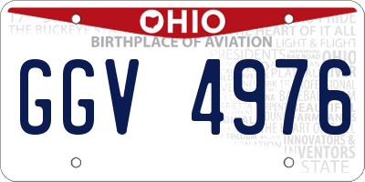 OH license plate GGV4976