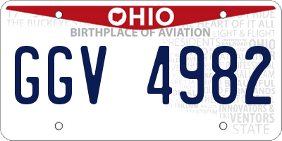 OH license plate GGV4982