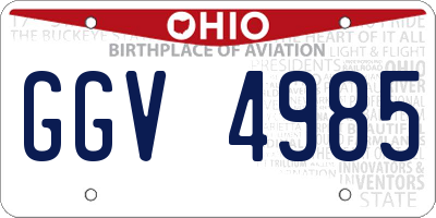 OH license plate GGV4985