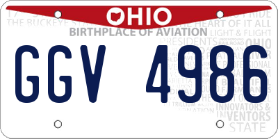OH license plate GGV4986