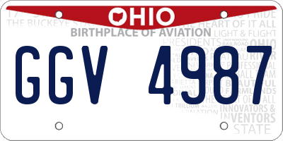 OH license plate GGV4987
