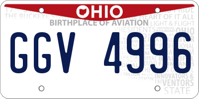 OH license plate GGV4996