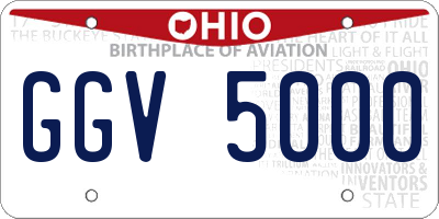 OH license plate GGV5000