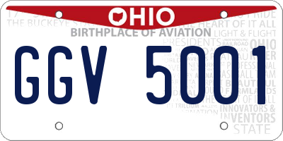 OH license plate GGV5001