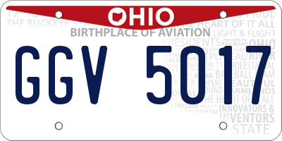 OH license plate GGV5017