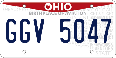OH license plate GGV5047