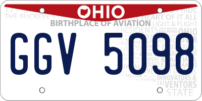 OH license plate GGV5098