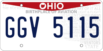 OH license plate GGV5115