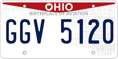 OH license plate GGV5120