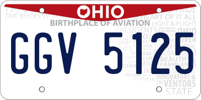 OH license plate GGV5125