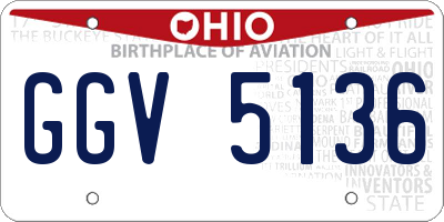 OH license plate GGV5136