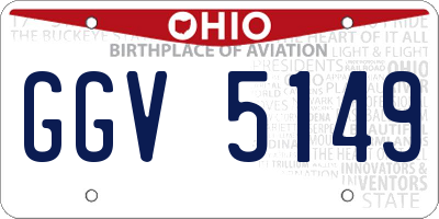 OH license plate GGV5149