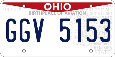 OH license plate GGV5153