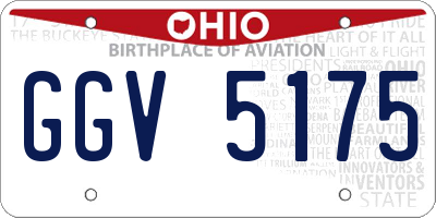 OH license plate GGV5175