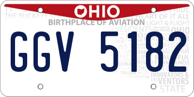 OH license plate GGV5182