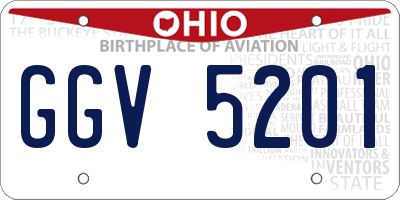 OH license plate GGV5201