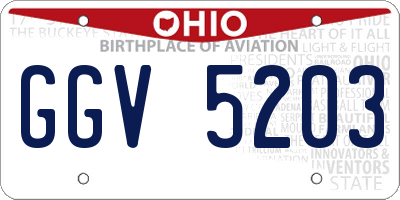 OH license plate GGV5203