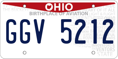 OH license plate GGV5212