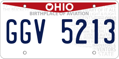 OH license plate GGV5213