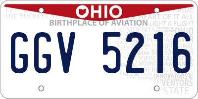 OH license plate GGV5216