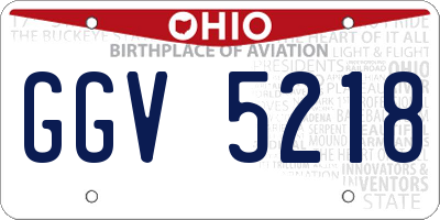 OH license plate GGV5218
