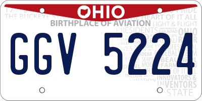 OH license plate GGV5224