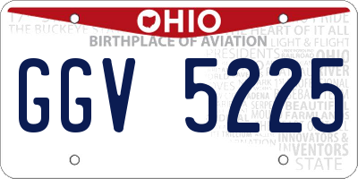 OH license plate GGV5225