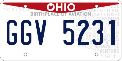 OH license plate GGV5231
