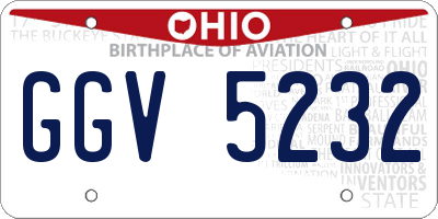 OH license plate GGV5232