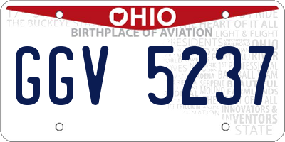 OH license plate GGV5237