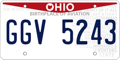 OH license plate GGV5243