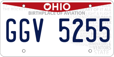 OH license plate GGV5255