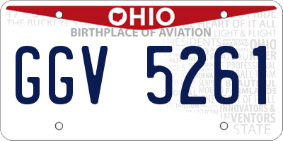 OH license plate GGV5261