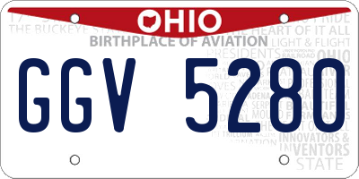 OH license plate GGV5280